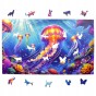 Puzzle Meduza 160 elementów Układanka drewniana Mruu&amp;Pruu, puzzle meduza, puzzle jellyfish, puzzle drewniane meduza