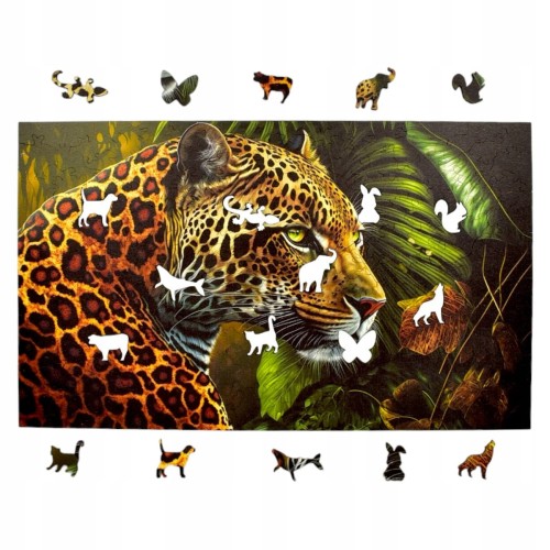 Puzzle Jaguar 160 elementów Układanka drewniana Mruu&amp;Pruu, puzzle drewniane jaguar, puzzle jaguar, jaguar