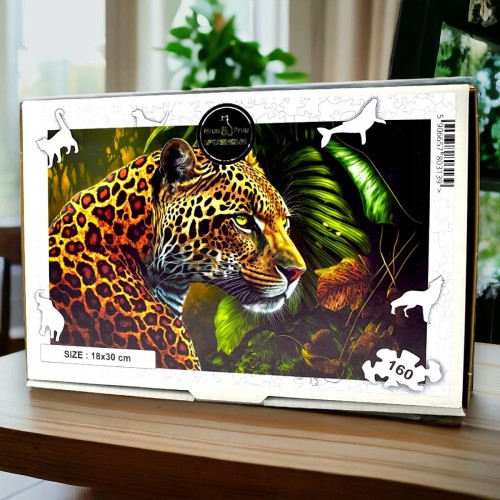 Puzzle Jaguar 160 elementów Układanka drewniana Mruu&amp;Pruu, puzzle drewniane jaguar, puzzle jaguar, jaguar
