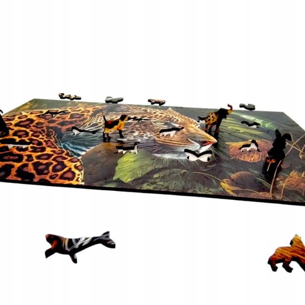 Puzzle Jaguar 160 elementów Układanka drewniana Mruu&amp;Pruu, puzzle drewniane jaguar, puzzle jaguar, jaguar