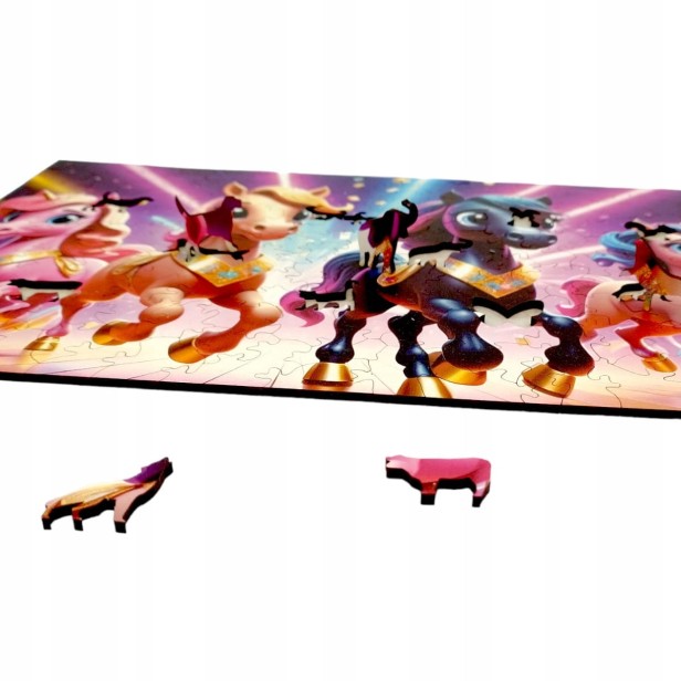 Puzzle Kucyki 160 elementów Układanka drewniana Mruu&amp;Pruu, puzzle kucyki pony, puzzle drewniane kucyki pony