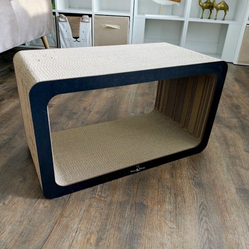 Drapak Prostokąt XXL 60x35x30 cm CZARNY Mruu&amp;Pruu, drapak prostokąt, drapak prosty, wydajny drapak, drapak dla kota, drapak