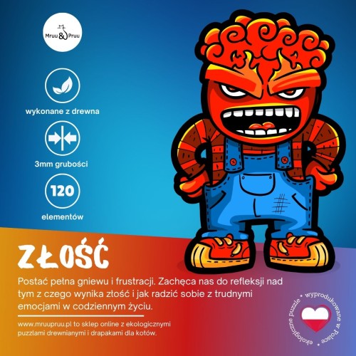 puzzle złość, złość, puzzle dla dzieci, puzzle drewniane złość