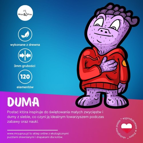 puzzle duma, duma, puzzle dla dzieci, puzzle drewniane duma, nieregularne kształty puzzli, puzzle edukacyjne