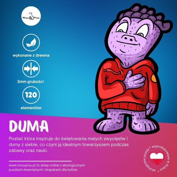 puzzle duma, duma, puzzle dla dzieci, puzzle drewniane duma, nieregularne kształty puzzli, puzzle edukacyjne