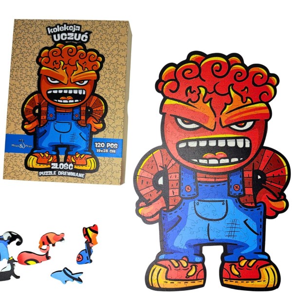 puzzle złość, złość, puzzle dla dzieci, puzzle drewniane złość