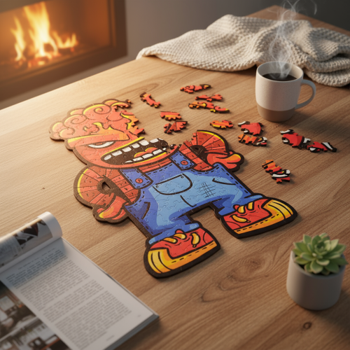 puzzle złość, złość, puzzle dla dzieci, puzzle drewniane złość