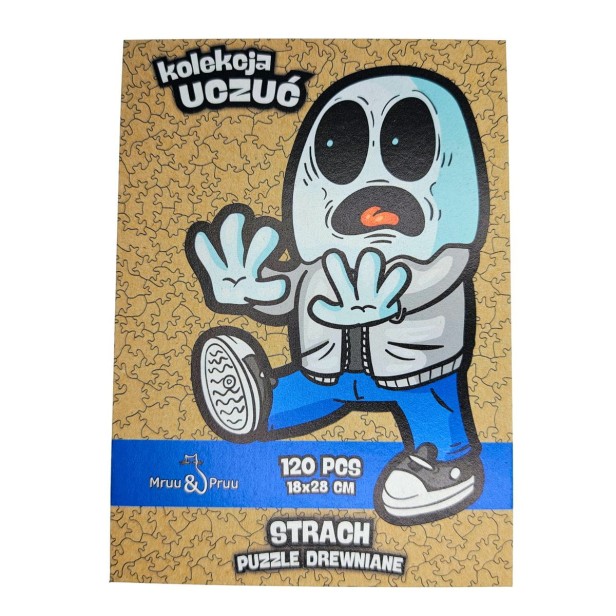 puzzle strach, strach, puzzle dla dzieci, puzzle drewniane strach, nieregularne kształty puzzli, puzzle edukacyjne