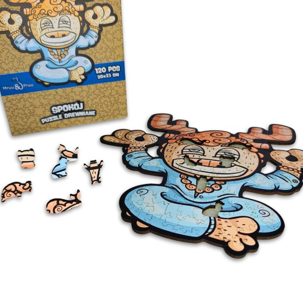 puzzle spokój, spokój, puzzle dla dzieci, puzzle drewniane spokój, nieregularne kształty puzzli, puzzle edukacyjne