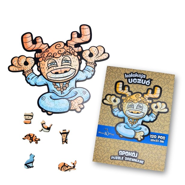 puzzle spokój, spokój, puzzle dla dzieci, puzzle drewniane spokój, nieregularne kształty puzzli, puzzle edukacyjne