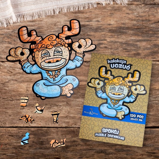 puzzle spokój, spokój, puzzle dla dzieci, puzzle drewniane spokój, nieregularne kształty puzzli, puzzle edukacyjne