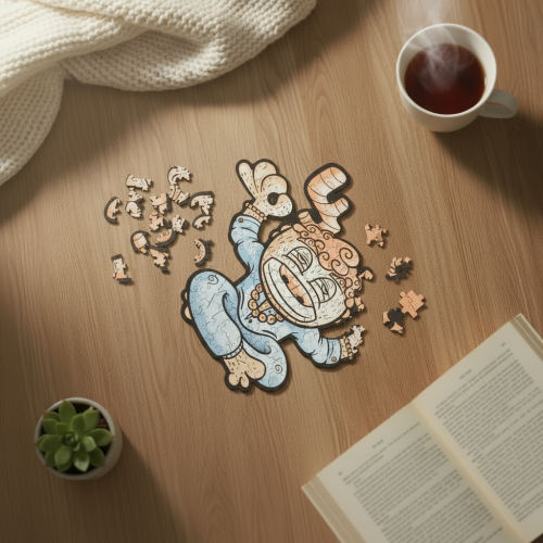 puzzle spokój, spokój, puzzle dla dzieci, puzzle drewniane spokój, nieregularne kształty puzzli, puzzle edukacyjne