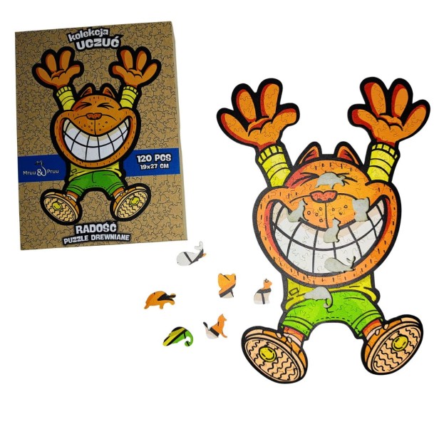 puzzle radość, radość, puzzle dla dzieci, puzzle drewniane radość, nieregularne kształty puzzli, puzzle edukacyjne