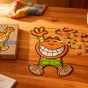 puzzle radość, radość, puzzle dla dzieci, puzzle drewniane radość, nieregularne kształty puzzli, puzzle edukacyjne