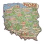 Układanka Mapa Polski 3D | Puzzle Drewniane HDF 37x37 cm