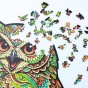 puzzle sowa, puzzle drewniane sowa, kolorowa sowa puzzle, grube puzzle z sową, puzzle drewniane z kształtami