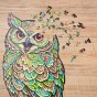 puzzle sowa, puzzle drewniane sowa, kolorowa sowa puzzle, grube puzzle z sową, puzzle drewniane z kształtami