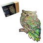 puzzle sowa, puzzle drewniane sowa, kolorowa sowa puzzle, grube puzzle z sową, puzzle drewniane z kształtami