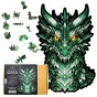 puzzle smok, puzzle drewniane smok, opakowanie prezentowe puzzle, eleganckie opakowanie puzzli,