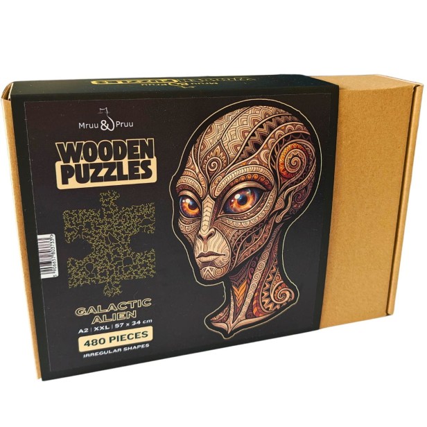 puzzle na prezent, oryginalne puzzle drewniane z ufo