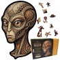 puzzle drewniane ufo, puzzle ufo, puzzle kosmita, puzzle nieregularne kształty ufo