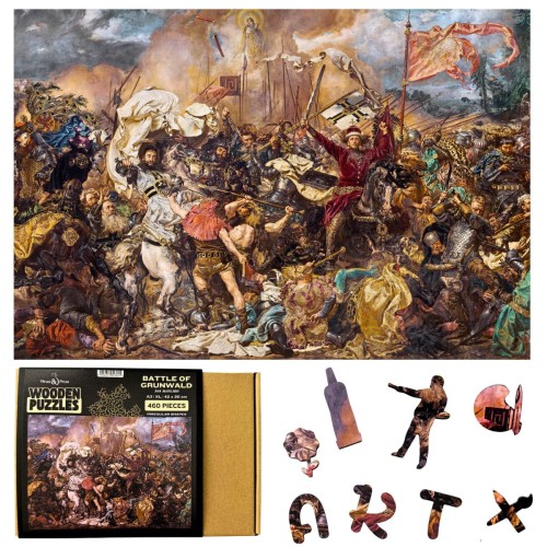 puzzle bitwa pod grunwaldem, puzzle drewniane obraz bitwa pod grunwaldem, puzzle jan matejko