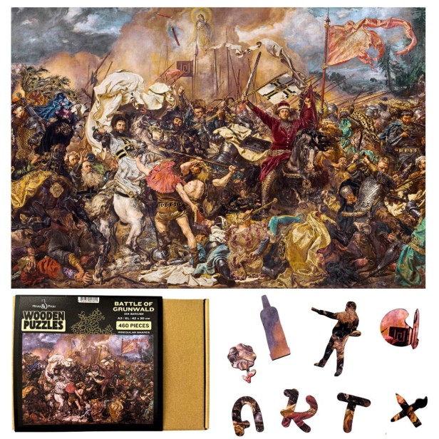 puzzle bitwa pod grunwaldem, puzzle drewniane obraz bitwa pod grunwaldem, puzzle jan matejko