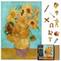 rewniane van gogh puzzle sloneczniki w czarnym opakowaniu premium mruu i pruu