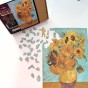 puzzle słoneczniki, puzzle drewniane van gogh, puzzle obraz