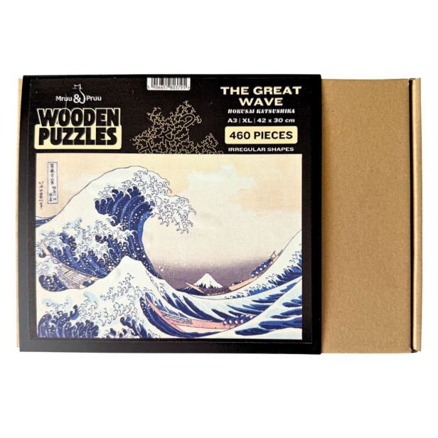 puzzle wielka fala, puzzle drewniane fala, wielka fala w kanagawie puzzle drewniane, Katsushiki Hokusaia Puzzle