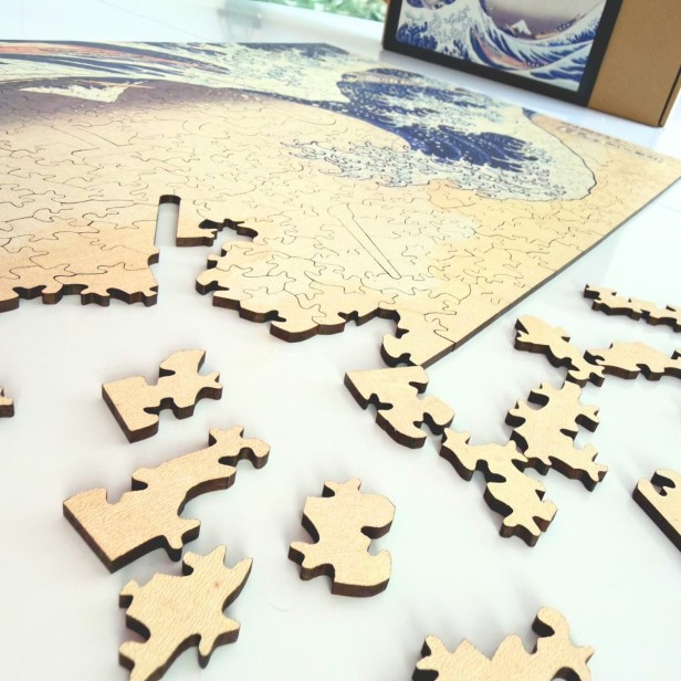 puzzle wielka fala, puzzle drewniane fala, wielka fala w kanagawie puzzle drewniane, Katsushiki Hokusaia Puzzle