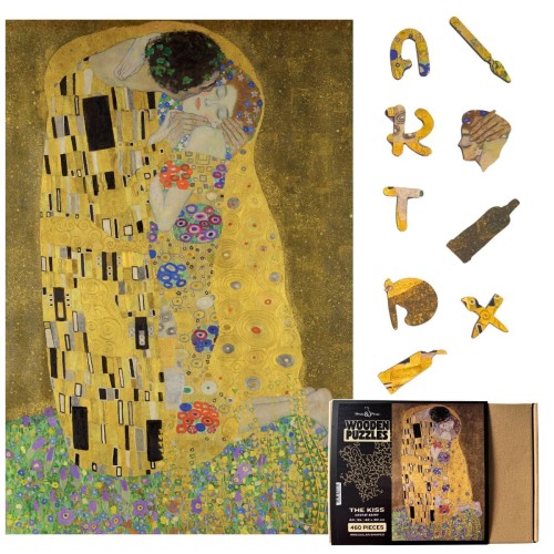 puzzle gustav klimt, puzzle drewniane obraz pocałunek