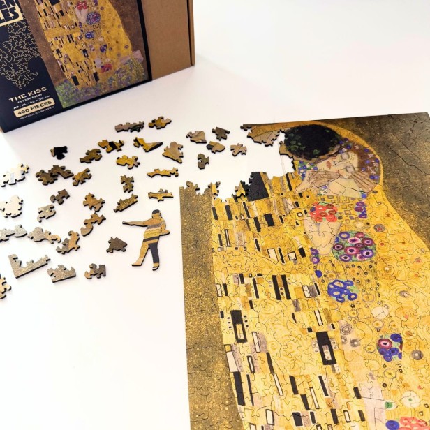 puzzle gustav klimt, puzzle drewniane obraz pocałunek