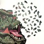 puzzle dinozaur, puzzle t-rex, puzzle tyranozaur, puzzle drewniane o nieregularnych kształtach