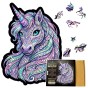 Kolorowe puzzle jednorożec z drewna, puzzle-jednorozec, puzzle jednorozec