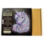 puzzle drewniane z kolorowym jednorożcem, puzzle jednorożec