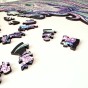 puzzle drewniane z kolorowym jednorożcem, puzzle jednorożec