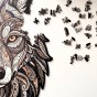 puzzle drewniane wilk, puzzle z opakowaniem prezentowym wilk