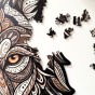 puzzle drewniane wilk, puzzle z wilkiem, puzzle drewniane prezent, puzzle dla dorosłych marka mruupruu, trudne puzzle drewniane