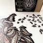 puzzle drewniane wilk, puzzle z wilkiem, puzzle drewniane prezent, puzzle dla dorosłych marka mruupruu, trudne puzzle drewniane
