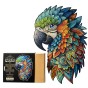 Drewniane puzzle prezentujące kolorową papugę arę w formacie XXL, puzzle papuga , puzzle ptak, puzzle drewniane ptak