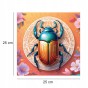 puzzle z skarabeuszem, skarabeusz, kolorowy żuk, skarabeusz na kolorowym tle,  25x25cm , kwadratowe puzzle, nieregularne kształty, puzzle drewniane, 150 elementów, mruu&amp;pruu puzzle, mruupruu, mruupruu puzzle