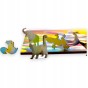 puzzle z króliczkami, królik, króliczki, króliki na kolorowym tle,  25x25cm , kwadratowe puzzle, nieregularne kształty, puzzle drewniane, 150 elementów, mruu&amp;pruu puzzle, mruupruu, mruupruu puzzle