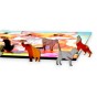 puzzle z liskami, lis, rodzina lisów, rodzina lisów na kolorowym tle,  25x25cm , kwadratowe puzzle, nieregularne kształty, puzzle drewniane, 150 elementów