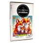 puzzle z liskami, lis, rodzina lisów, rodzina lisów na kolorowym tle,  25x25cm , kwadratowe puzzle, nieregularne kształty, puzzle drewniane, 150 elementów