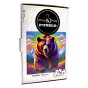 puzzle z niedźwiedziem, niedźwiedź brunatny, niedźwiedź na kolorowym tle,  25x25cm , kwadratowe puzzle, nieregularne kształty, puzzle drewniane, 150 elementów