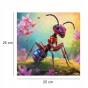 puzzle z mrówką, mrówka, słodka mrówka, mrówka na kolorwym tle,  25x25cm , kwadratowe puzzle, nieregularne kształty, puzzle drewniane, 150 elementów