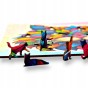 puzzle z kotem, kot z liści, kotek, kot, kot na tle kolorowego tła, głowa kota,  25x25cm , kwadratowe puzzle, nieregularne kształty, puzzle drewniane, 150 elementów