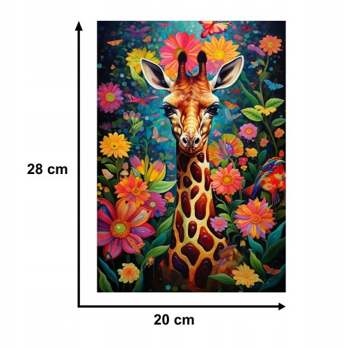 puzzle żyrafa 160 elementów, puzzle drewniane, mruu&amp;pruu puzzle, żyrafa, kolorowe puzzle żyrafa