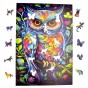 puzzle sowa 160 elementów, puzzle drewniane, mruu&amp;pruu puzzle, sowa, kolorowe puzzle sowa